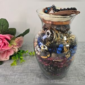 Mistery Costume Jewelry Jar Vintage To Now To Wear Or For Parts